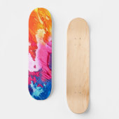 Farbenfrohe Abstrakte Malerei Skateboard (Vorderseite)