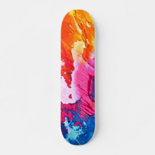 Farbenfrohe Abstrakte Malerei Skateboard