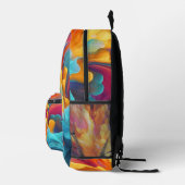 Farbenfrohe Abstrakte Malerei Spritzer Kunst Bedruckter Rucksack (Rechts)