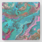 Farbenfrohe Abstrakte Malerei Steinuntersetzer (Vorderseite)