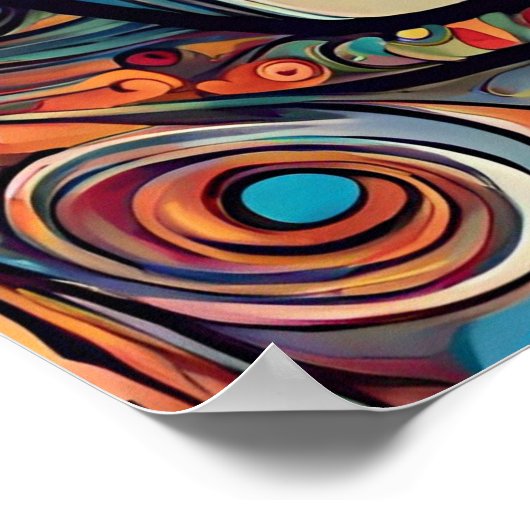 Farbenfrohe Abstrakte Mann Frau Coole Gesichtspops Poster (Ecke)