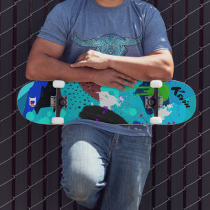 Farbenfrohe Abstrakte Marke Paint D Skateboard