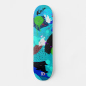 Farbenfrohe Abstrakte Marke Paint D Skateboard (Vorderseite)