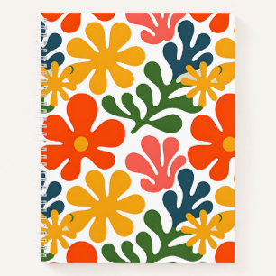 Farbenfrohe abstrakte Matisse-Blumen-Retro-Kunst Notizblock