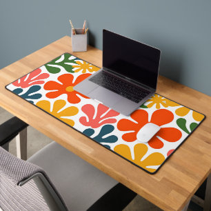 Farbenfrohe abstrakte Matisse-Blumen-Retro-Kunst Schreibtischunterlage