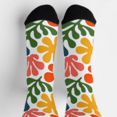 Farbenfrohe abstrakte Matisse-Blumen-Retro-Kunst Socken (Oben)
