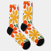 Farbenfrohe abstrakte Matisse-Blumen-Retro-Kunst Socken (Rechts)