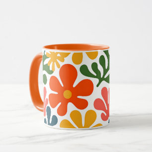 Farbenfrohe abstrakte Matisse-Blumen-Retro-Kunst Tasse