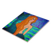 Farbenfrohe Abstrakte Meerjungfrau Digitale Malere Fliese (Seite)