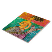 Farbenfrohe Abstrakte Meerjungstatue Fliese (Seite)