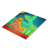 Farbenfrohe Abstrakte Meerjungstatue Fliese (Seite)