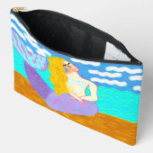 Farbenfrohe Abstrakte Meerjungstatue Zubehörtasche (Offen)