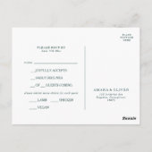 Farbenfrohe Abstrakte Menüauswahl RSVP-Karte Postkarte (Rückseite)