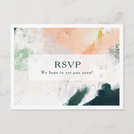 Farbenfrohe Abstrakte Menüauswahl RSVP-Karte Postkarte