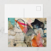 Farbenfrohe Abstrakte Mischmedien Postkarte (Vorne/Hinten)