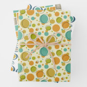 Farbenfrohe Abstrakte Mitte des Jahrhunderts Moder Geschenkpapier Set (Beispiel)