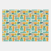 Farbenfrohe Abstrakte Mitte des Jahrhunderts Moder Geschenkpapier Set (Vorderseite 3)