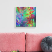 Farbenfrohe Abstrakte Mixed Media Leaf Digitale Ku Leinwanddruck (Insitu (Wohnzimmer))