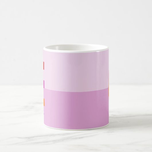 Farbenfrohe Abstrakte Moderne Buchstabe E Kaffeetasse (Mittel)