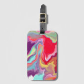 Farbenfrohe Abstrakte Moderne Digitale Kunst Gepäckanhänger (Vorderseite Vertikal)