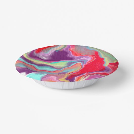 Farbenfrohe Abstrakte moderne digitale Kunst Pappteller (Gewinkelt)