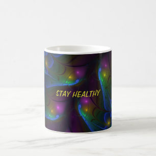Farbenfrohe Abstrakte Moderne Fraktal Kunsttext Kaffeetasse