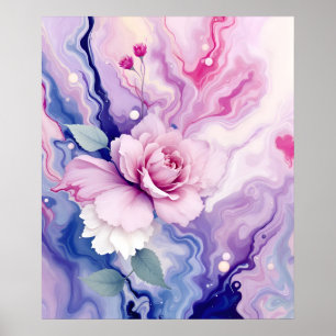 Farbenfrohe Abstrakte Moderne Kunst.Dreamy Rose au Poster