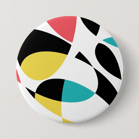 Farbenfrohe, abstrakte, moderne, lustige geometris button (Vorderseite)