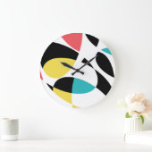 Farbenfrohe, abstrakte, moderne, lustige geometris große wanduhr (Zuhause)