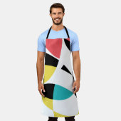 Farbenfrohe, abstrakte, moderne, lustige geometris schürze (Getragen)