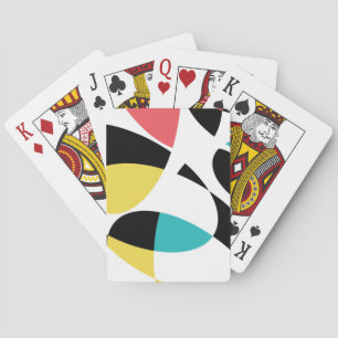 Farbenfrohe, abstrakte, moderne, lustige geometris spielkarten
