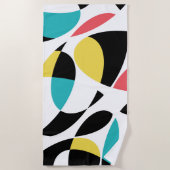 Farbenfrohe, abstrakte, moderne, lustige geometris strandtuch (Vorderseite)