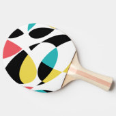 Farbenfrohe, abstrakte, moderne, lustige geometris tischtennis schläger (Seitenansicht)