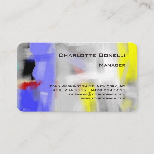Farbenfrohe Abstrakte, moderne Minimalistische Pre Visitenkarte (Vorderseite)