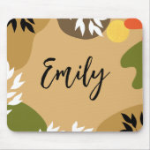 Farbenfrohe abstrakte Monogram-Farbanpassung Mousepad (Vorne)