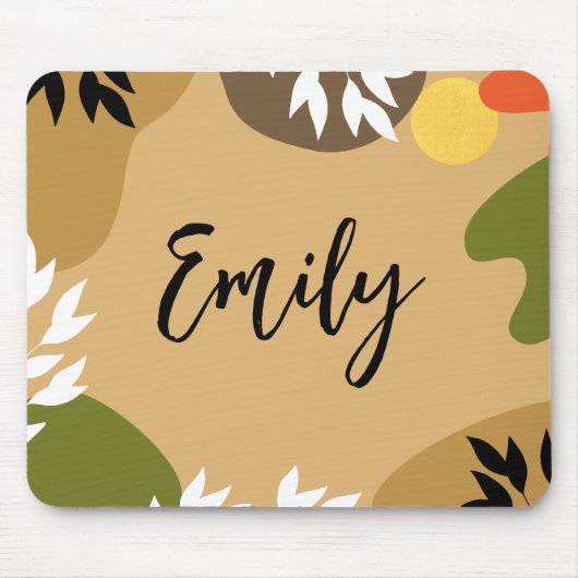 Farbenfrohe abstrakte Monogram-Farbanpassung Mousepad (Vorne)