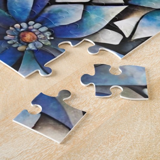 Farbenfrohe Abstrakte Mosaik-Blume Puzzle (Seite)
