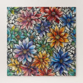 Farbenfrohe Abstrakte Mosaik-Blume Puzzle (Vertikal)