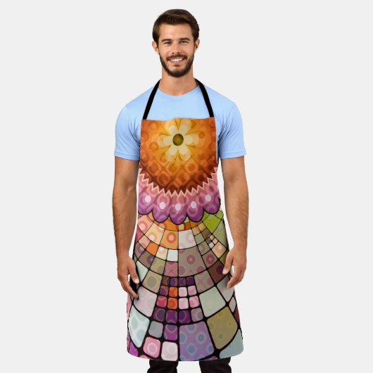 Farbenfrohe Abstrakte Mosaik-Design-Schürze Schürze (Getragen)
