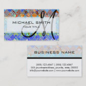 Farbenfrohe Abstrakte Mosaik-Monogramm #2 Visitenkarte (Vorne/Hinten)