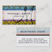 Farbenfrohe Abstrakte Mosaik-Monogramm #5 Visitenkarte (Vorne/Hinten)
