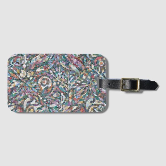 Farbenfrohe abstrakte Mosaik-Muster-Laptoptasche Gepäckanhänger (Vorderseite (Horizontal))