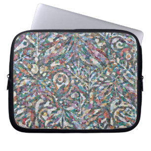Farbenfrohe abstrakte Mosaik-Muster-Laptoptasche  Laptopschutzhülle