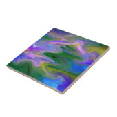 Farbenfrohe Abstrakte Mosaike in grün und Lila Fliese (Seite)