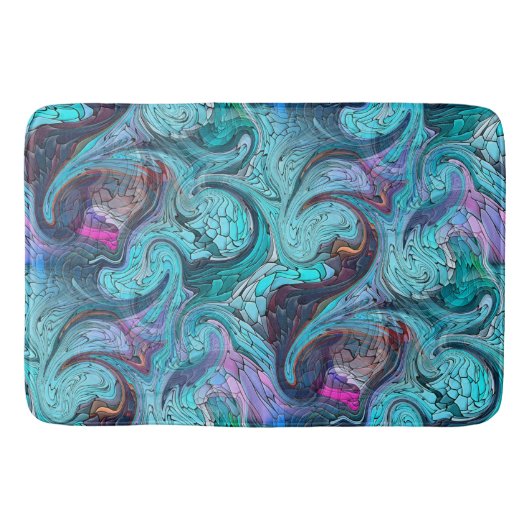 Farbenfrohe Abstrakte Mosaikmedaille oder Drachens Badematte (Vorderseite)