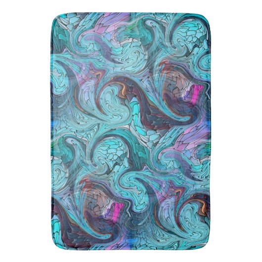 Farbenfrohe Abstrakte Mosaikmedaille oder Drachens Badematte (Vorderseite Vertikal)