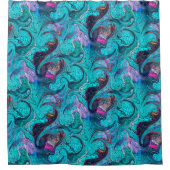 Farbenfrohe Abstrakte Mosaikmedaille oder Drachens Duschvorhang (Vorderseite)