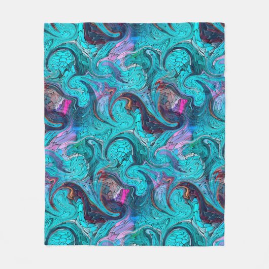 Farbenfrohe Abstrakte Mosaikmedaille oder Drachens Fleecedecke (Vorderseite)