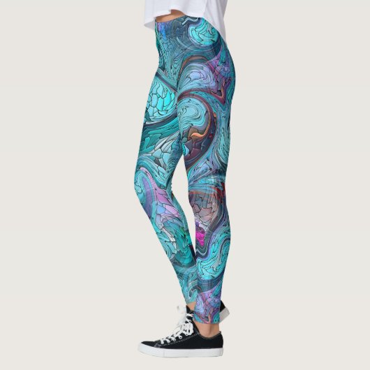 Farbenfrohe Abstrakte Mosaikmedaille oder Drachens Leggings (Links)