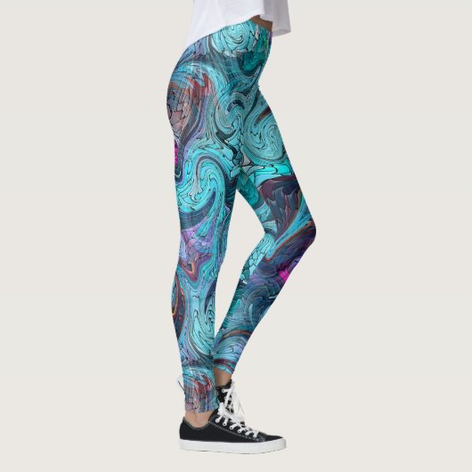Farbenfrohe Abstrakte Mosaikmedaille oder Drachens Leggings (Rechts)